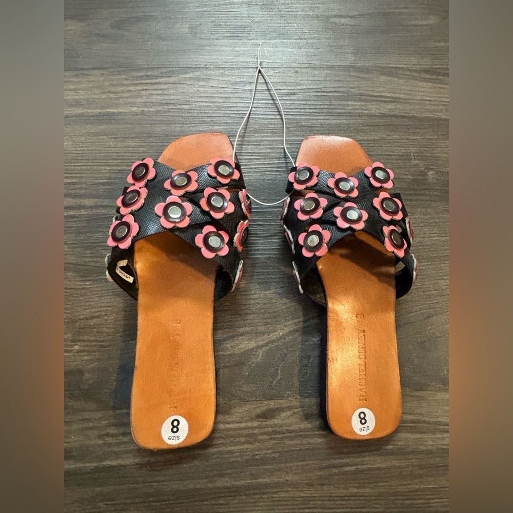 NEW Rachel Comey‎ Acta Sandals Pink Flowers Criss Cross Slides